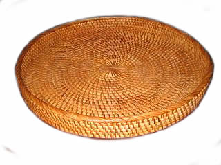 rattan tray round 45cm x 5cm 